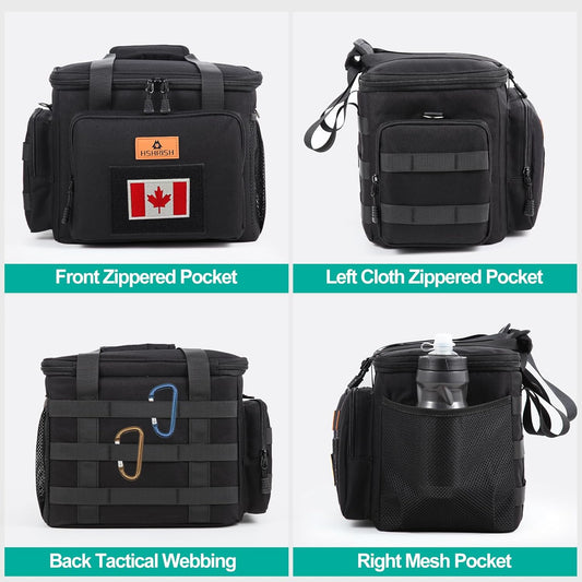 HSHRISH Tactical Large Lunch Bag for Men,Leakproof Insulated Lunch Box, Durable Soft Cooler Bag with Shoulder Strap Lunch Pail for Work Shifts Outdoor