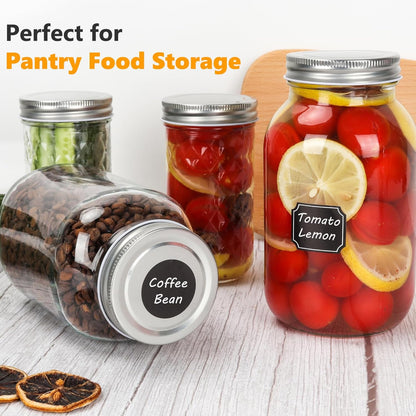 16oz Mason Jars with Airtight Screw Lids, 6 Pack 500ml Storage Glass Jars for Fruits,Jams,Drink Favors,Spice,Baby Foods,DIY Candles