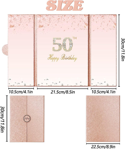 Crenics Rose Gold 70th Birthday Decorations, Creative 70th Birthday Guest Sign in Book Alternative, Large 70th Birthday Signature Book 12" x 18", Great 70 Years Old Birthday Gifts for Women - PuriLite