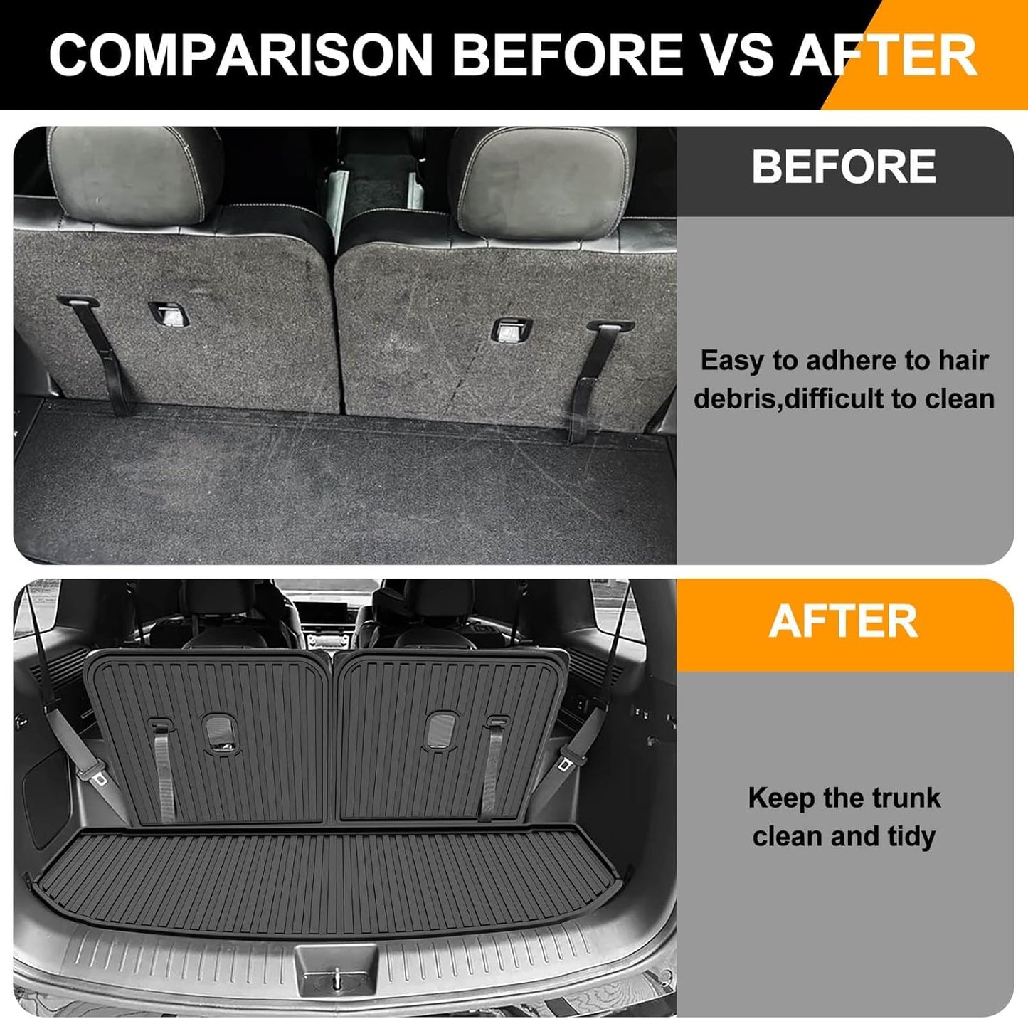 AOMSAZTO Floor Mats & Trunk Mat for 2024 2025 Chevy Equinox EV (Non Fuel),TPE All Weather Protection 2 Rows Car Floor Liners with Cargo Liner for Chevrolet Equinox EV (Non Fuel)