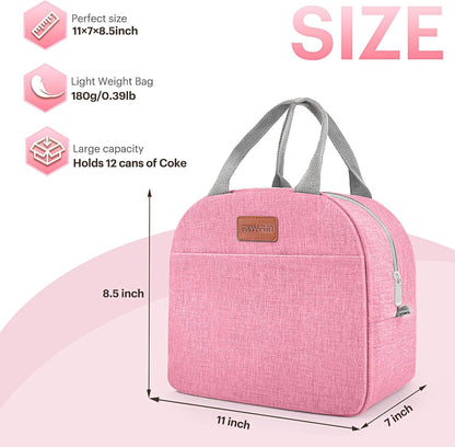 Lunch Bag for Women & Men Adult Insulated Lunch Box, Small Leakproof Cooler Food Lunch Containers Reusable High Capacity Lunch Tote Bags for Work, Travel, Outdoor
