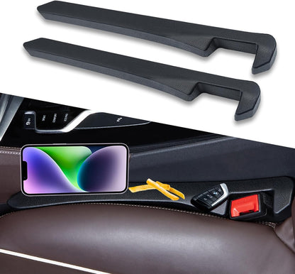 MBERFITU 2 Pack Car Seat Gap Filler Organizer, PU Leather Seat Crevice Blocker Fill The Gap Between Seat and Center Console Stop Things from Dropping (Updated Version)