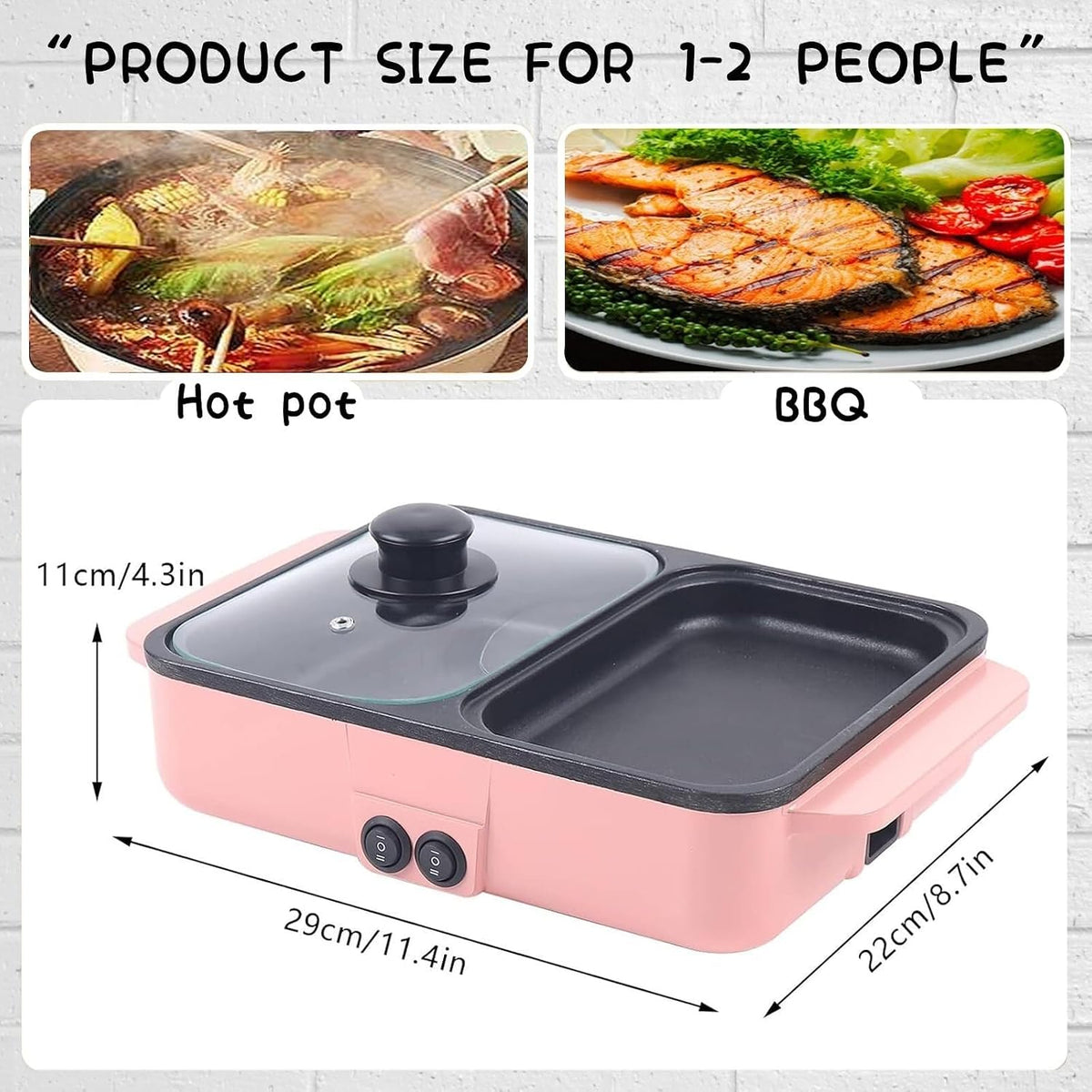 Electric Hot Pot with Grill, Non-Stick Coating, Easy to Clean, Perfect for Soup and BBQ, Small Household Electric Cooking Pan, Versatile Multi-Function Kitchen Appliance