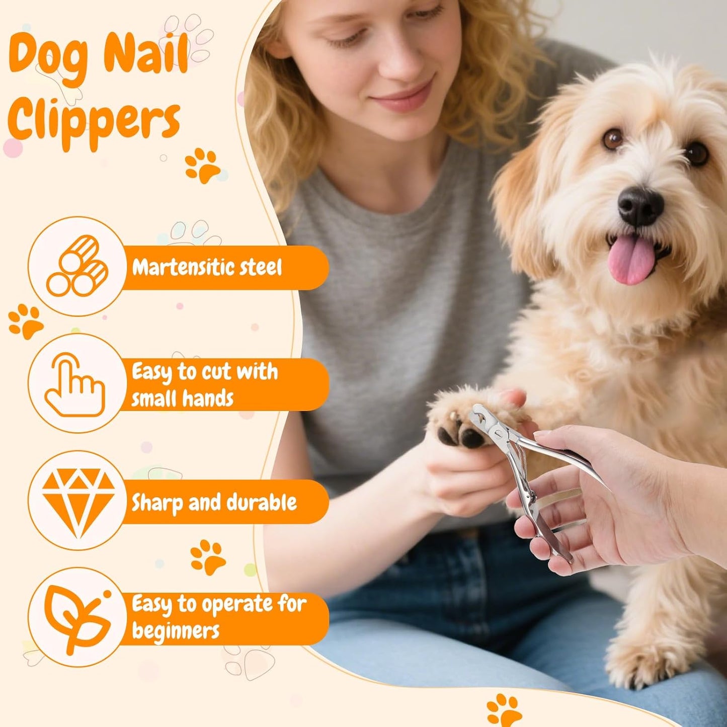 Dog Nail Clippers, Stainless Steel Pet Nail Clippers and Trimmers, Professional Dog Nail Trimmer for Pet Grooming, Professional Grooming Tool for Pets