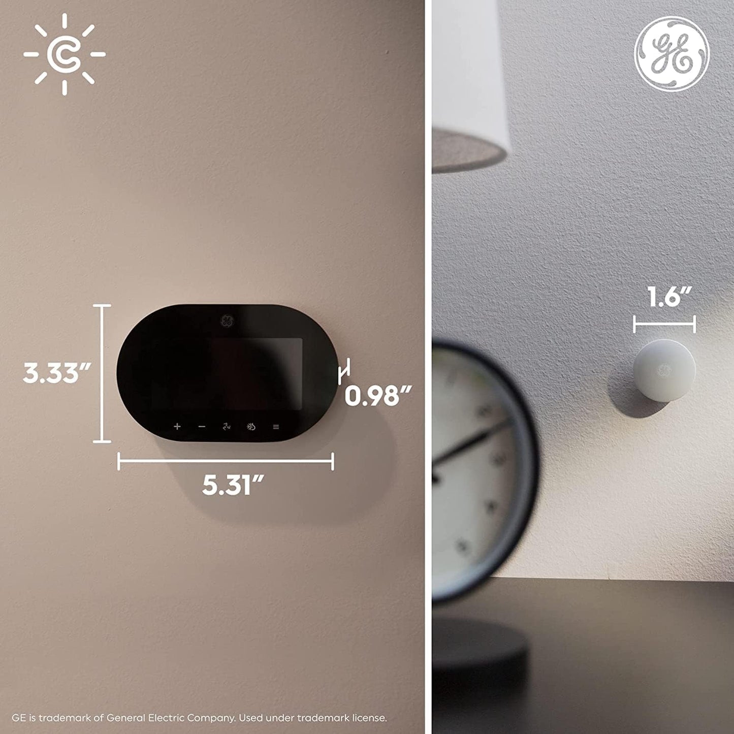GE CYNC Smart Thermostat, Programmable Wi-Fi Thermostat, Works with Alexa and Google Home, Black, Medium