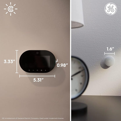 GE CYNC Smart Thermostat, Programmable Wi-Fi Thermostat, Works with Alexa and Google Home, Black, Medium