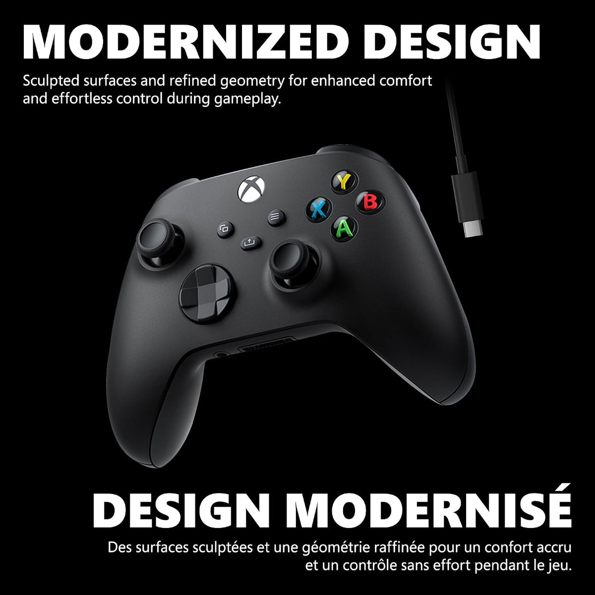 XBOX Core Wireless Gaming Controller + USB-C Cable for Series X|S, One, Windows PC, Android, and iOS