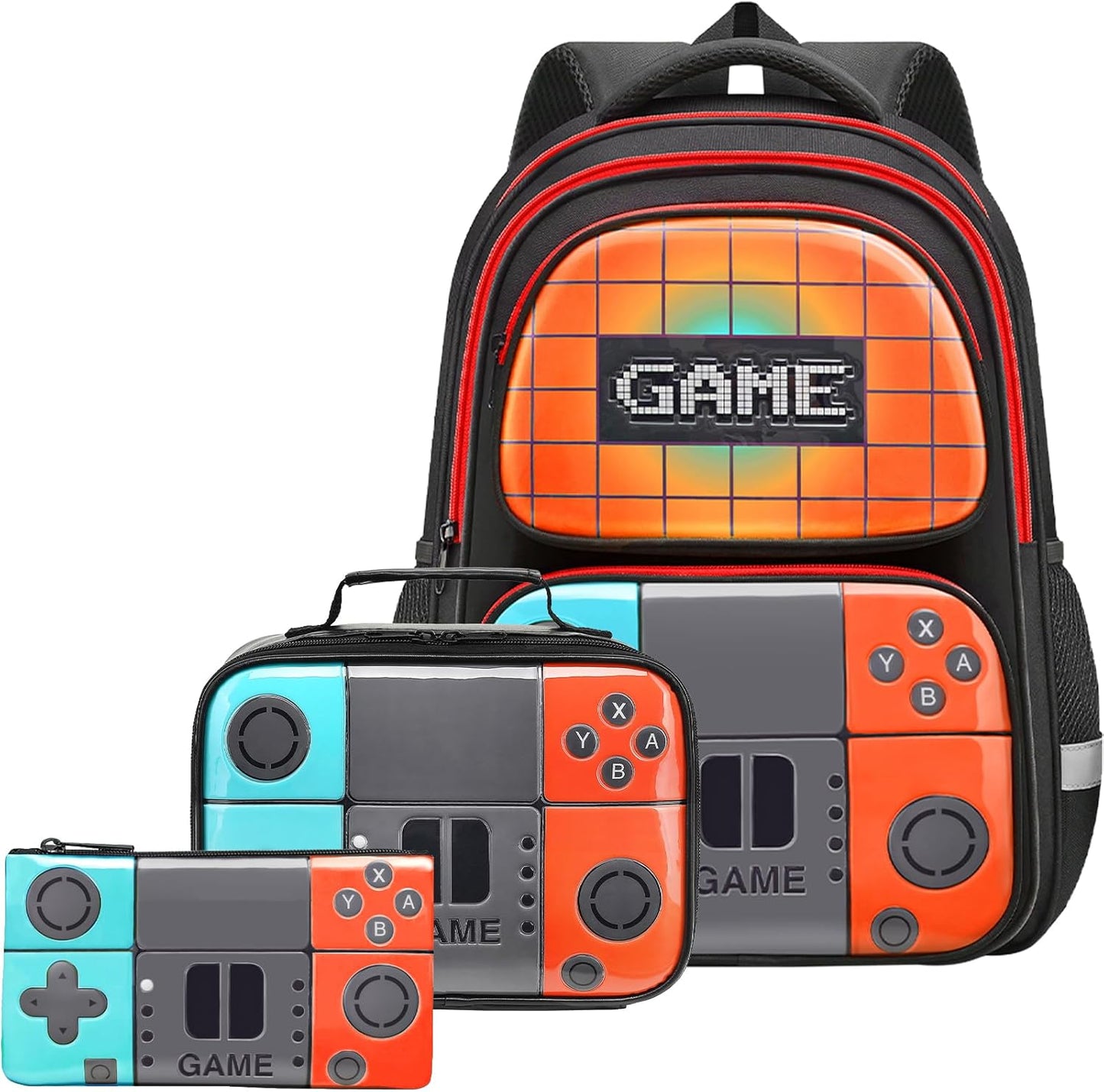 School Backpack for Boys,Gamer Kids Backpack for Elementary Middle School Student Age 6-14,17″ Video Game Bookbag for Laptop