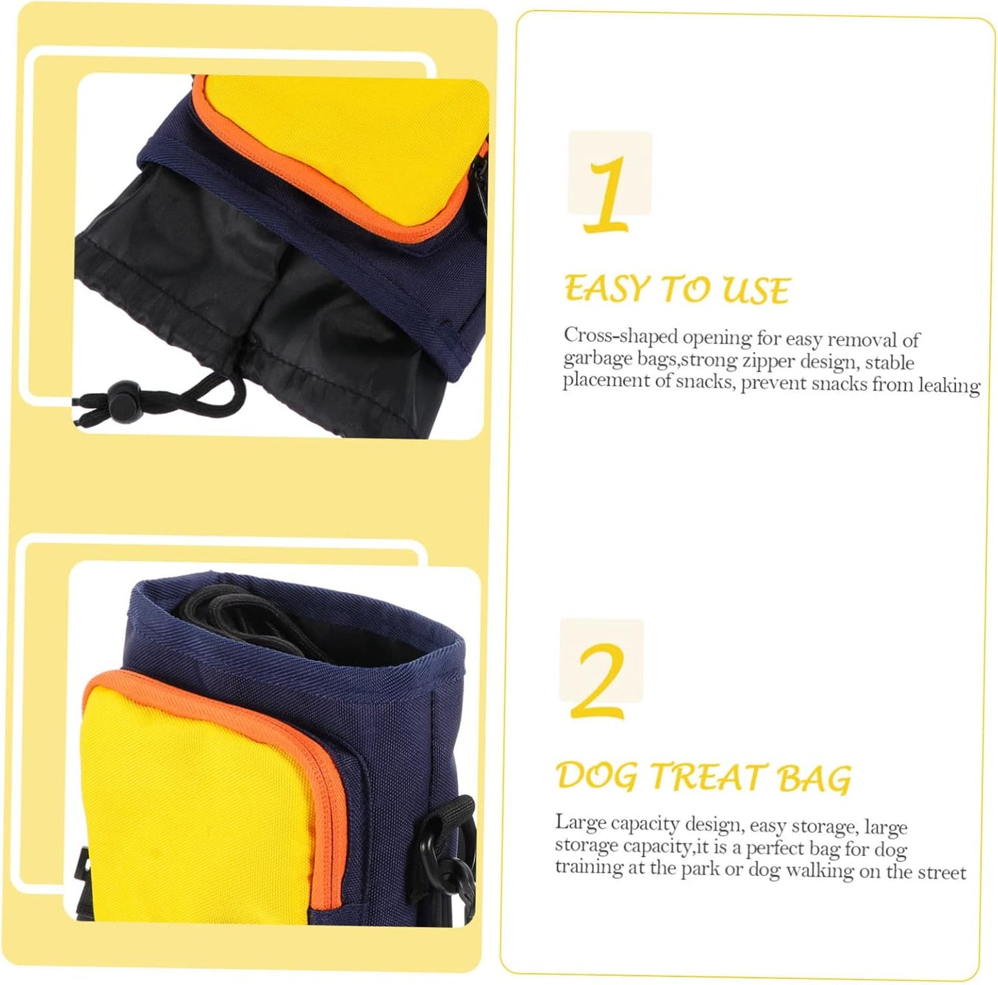 Dog Treat Pouch with Adjustable Waist Strap Lightweight and Durable Pet Training Bag for Treats and