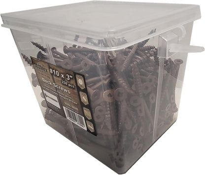#8 x 3" Deck Screws | Square Drive | Bugle Head | Brown Ruspert | 100pcs Box