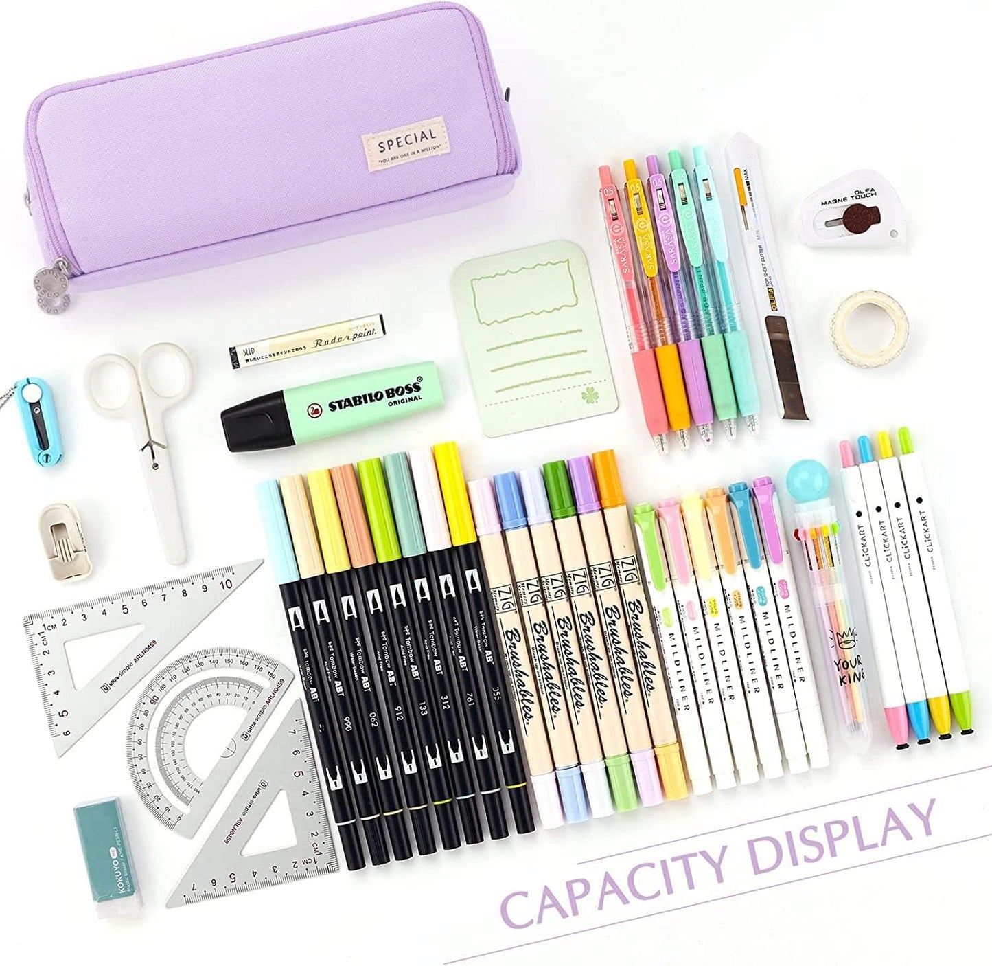 Big Capacity Pencil Case, OLIYuMi 3 Compartment Pencil Pouch Pencil Bag Storage Box Stationery Organizer Makeup Bag with Zipper Closure for Student Office College Boys and Girls (Pink)