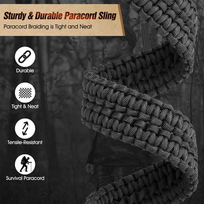 VVAAGG Two-Point Sling with Swivel, Non-Slip Paracord Sling with Adjustable Length Strap