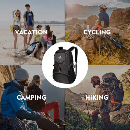 WATERFLY Hiking Backpack 20L Foldable Travel Backpack Lightweight Hiking Daypack for Outdoor Cycling Camping
