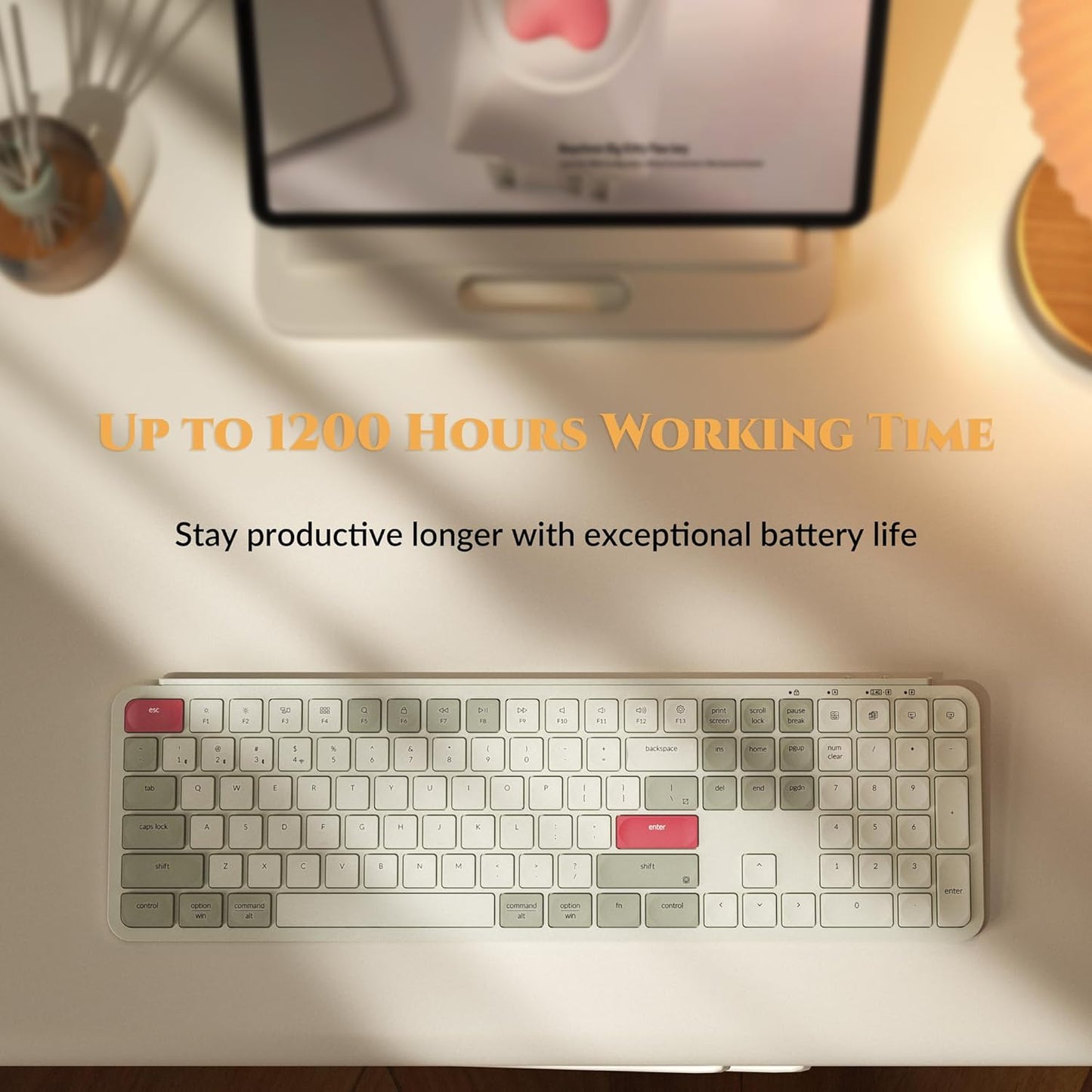 Keychron B6 Pro Quiet Key Full Size Ultra-Slim Wireless Keyboard, ZMK Programmable Bluetooth 5.1/2.4 GHz/Wired with Ultra-Long Battery Life Low Profile for Mac Win Linux System - Space Gray