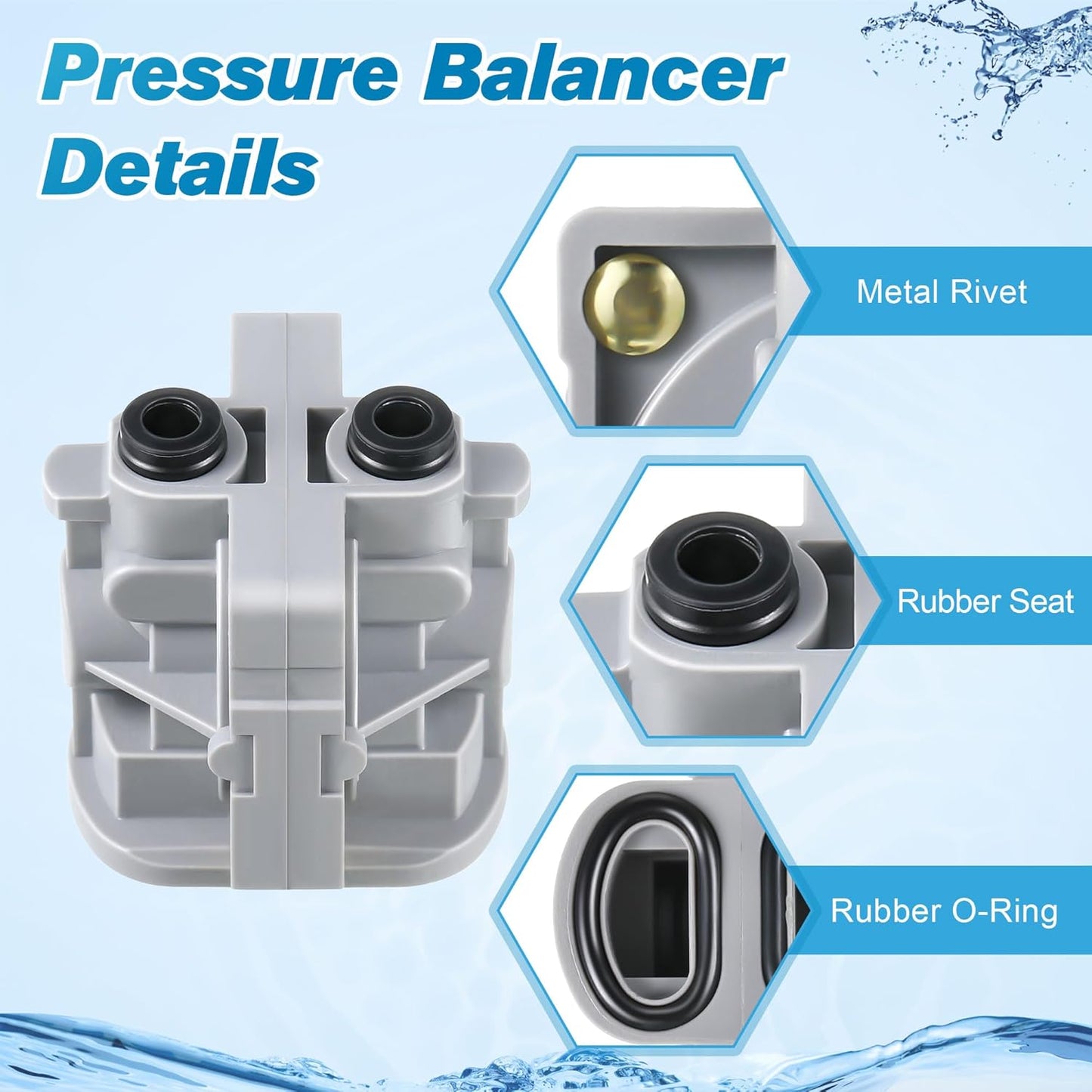 Dreyoo Pressure Balancing Cartridge and Valve Stem Assembly, Compatible with 971-2500 and 974-2910, Compatible with Pfister 0X8/JX8/VB8/JV8 Deep Casting Valve, for Single Handle Tub and Shower Parts