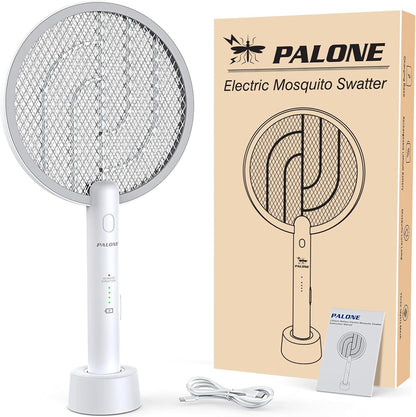 PALONE Bug Zapper Racket 3000V Electric Swatter 3 Layers Lamp Indoor Zapper Without Waving Hands for Kitchen, Home, Garden and Outdoors