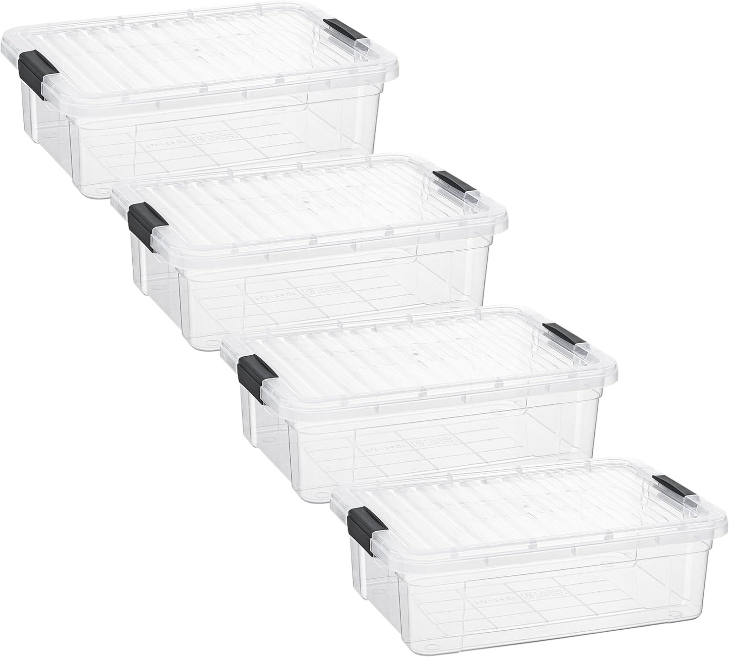 Superio Storage Bins with Lids- 3 Pack, 1.85 Qt Clear Boxes for Organizing, Stackable Plastic Containers- BPA Free, Non-Toxic, Odor Free, Organizer for Home, Office, Dorm