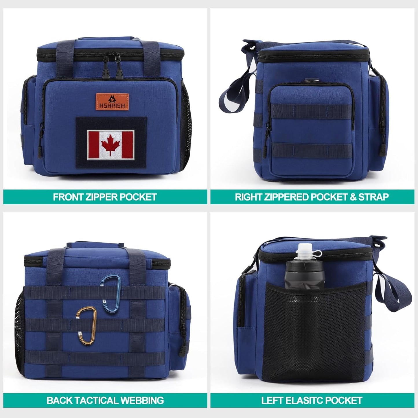 HSHRISH Tactical Large Lunch Bag for Men,Leakproof Insulated Lunch Box, Durable Soft Cooler Bag with Shoulder Strap Lunch Pail for Work Shifts Outdoor