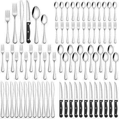 Purilite Select 48-Piece Silverware Set with Steak Knives