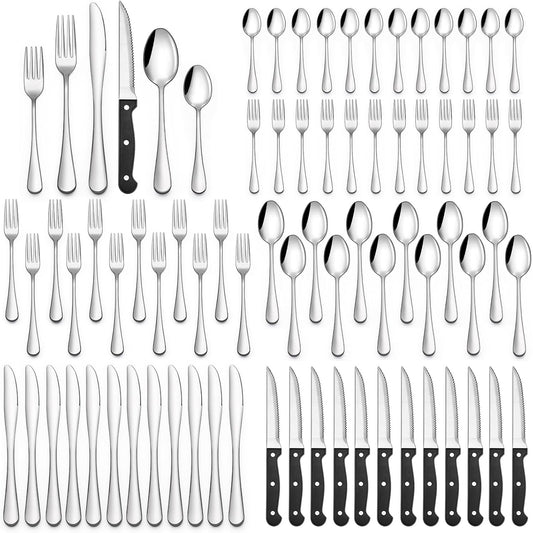 Purilite Select 48-Piece Silverware Set with Steak Knives