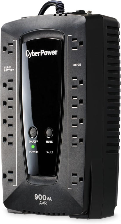 CyberPower AVRG900LCD Intelligent LCD UPS System, 900VA/480W, 12 Outlets, AVR, Compact