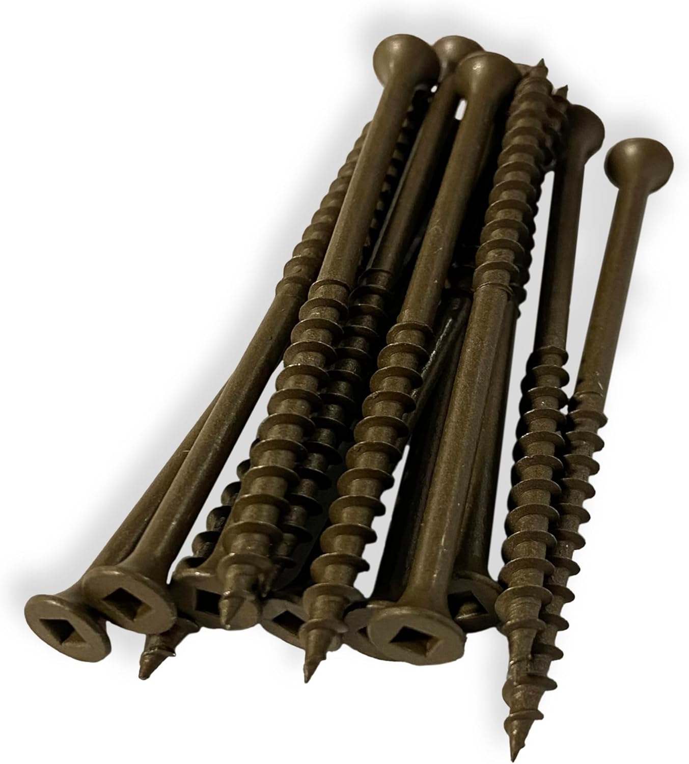 #8 x 3" Deck Screws | Square Drive | Bugle Head | Brown Ruspert | 100pcs Box