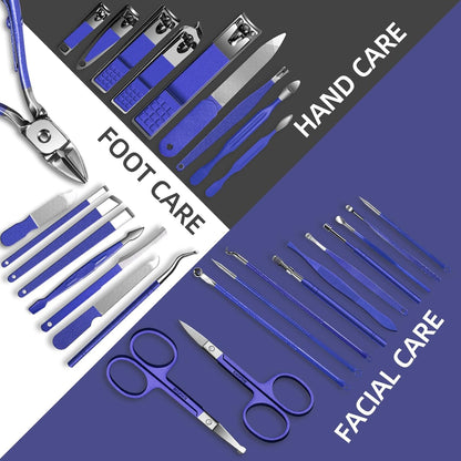 Manicure Set 30 in 1 Nail Clipper set, REDFLOW nail clippers, fingernail & toenail clippers, Manicure Tools, pedicure tools, Suitable for Travel Manicure Kit, Nail Set Kit With Everything Profe
