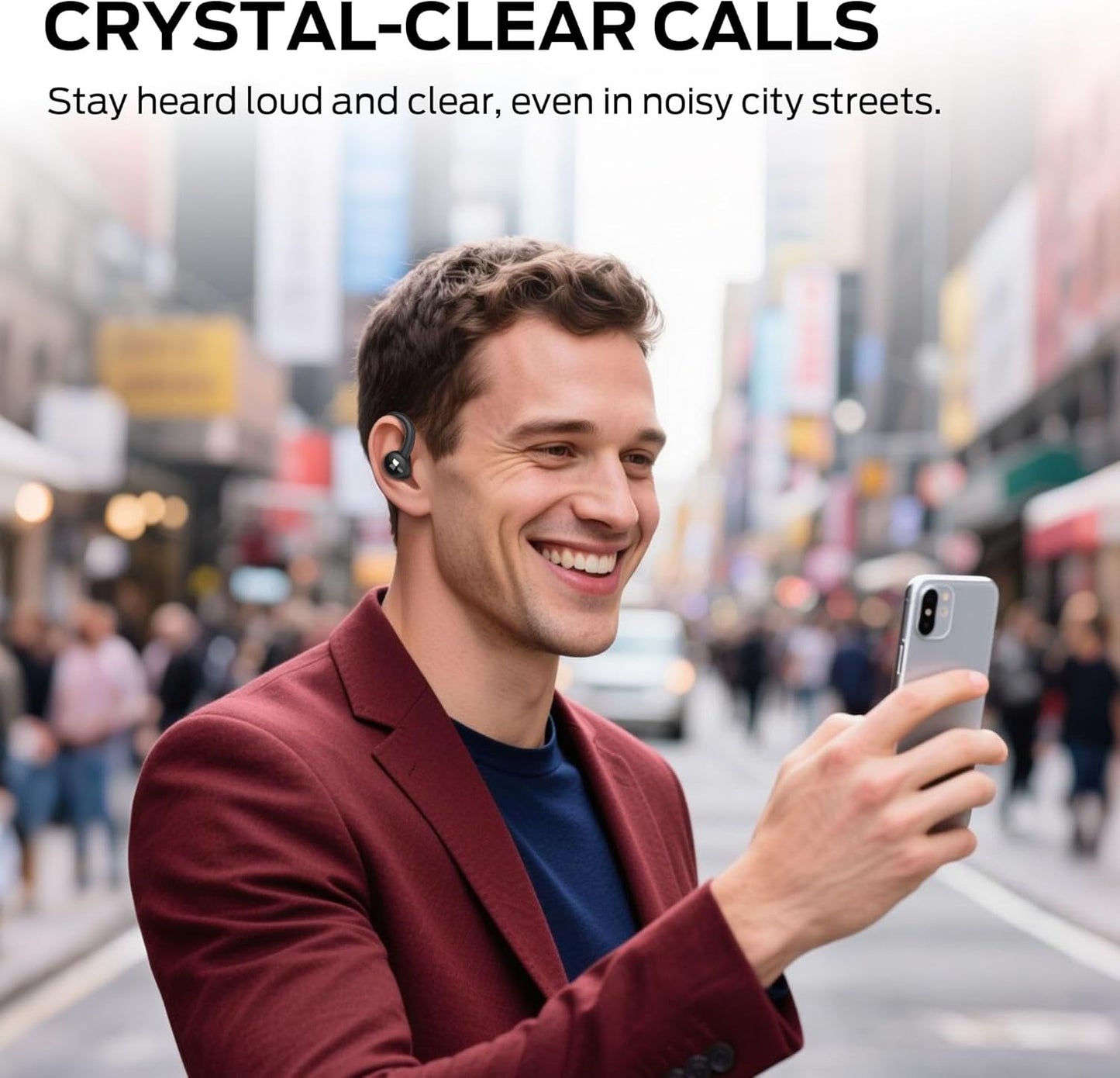 Monster N-Lite 216 Wireless Earbuds 48hrs Bluetooth 6.0 Headphone, Bluetooth Earbuds Stereo Deep Bass Over Ear Bud with Earhooks,ENC Noise Cancelling Mic, IPX6 Waterproof Earphone for Workout/Running