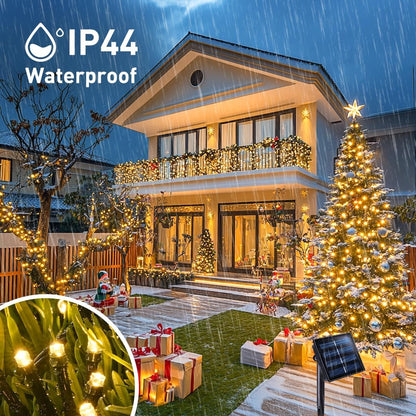 JMEXSUSS 2 Pack 75.5ft Orange Solar Christmas Lights, Total 400 LED Solar String Lights Outdoor Waterproof, 8 Modes Orange Halloween Lights for Tree Patio Garden Thanksgiving Halloween Decorations