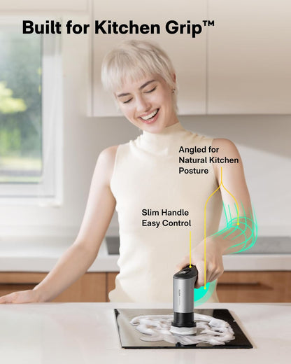 Cordless Electric Spin Scrubber for Kitchen Cleaning – Waterproof, Lightweight, Dual Speed, 6 Magnetic Brush Heads, Long Battery Life