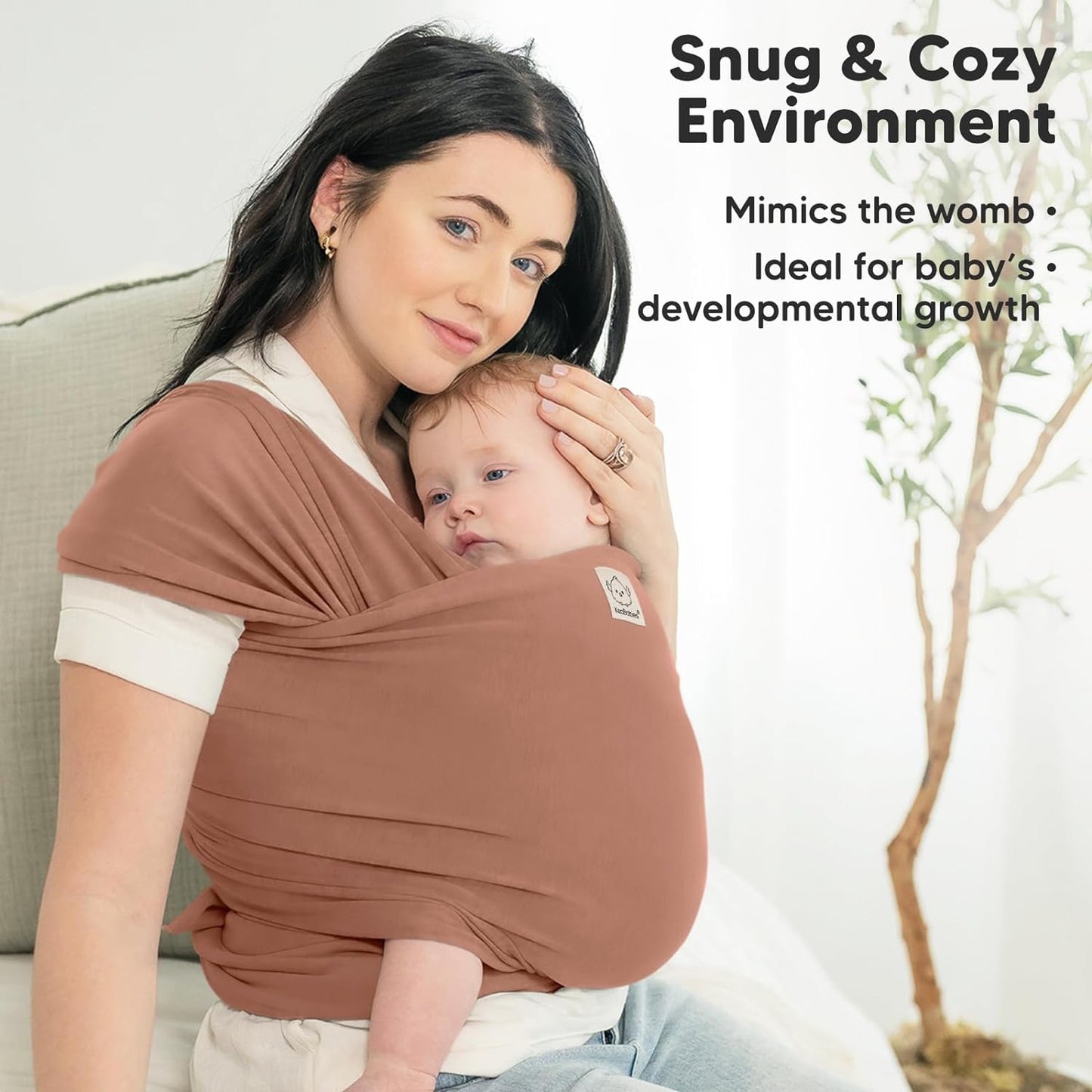 KeaBabies Baby Wrap Carrier - All in 1 Original Baby Carrier Newborn To Toddler Sling, Easy to Wear, Hands Free Bonding, Lightweight, Breathable Infant Wraps (Trendy Black)