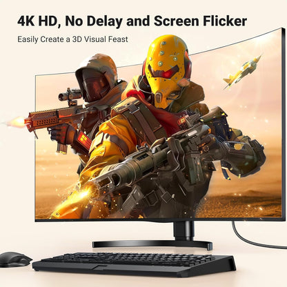 UGREEN 4K DisplayPort to HDMI Cable 1080P@120Hz, DP 1.2 Cord Alu Braided Unidirectional Compatible with Monitor, Desktop, HDTV, Laptop, AMD, NVIDIA, 6FT