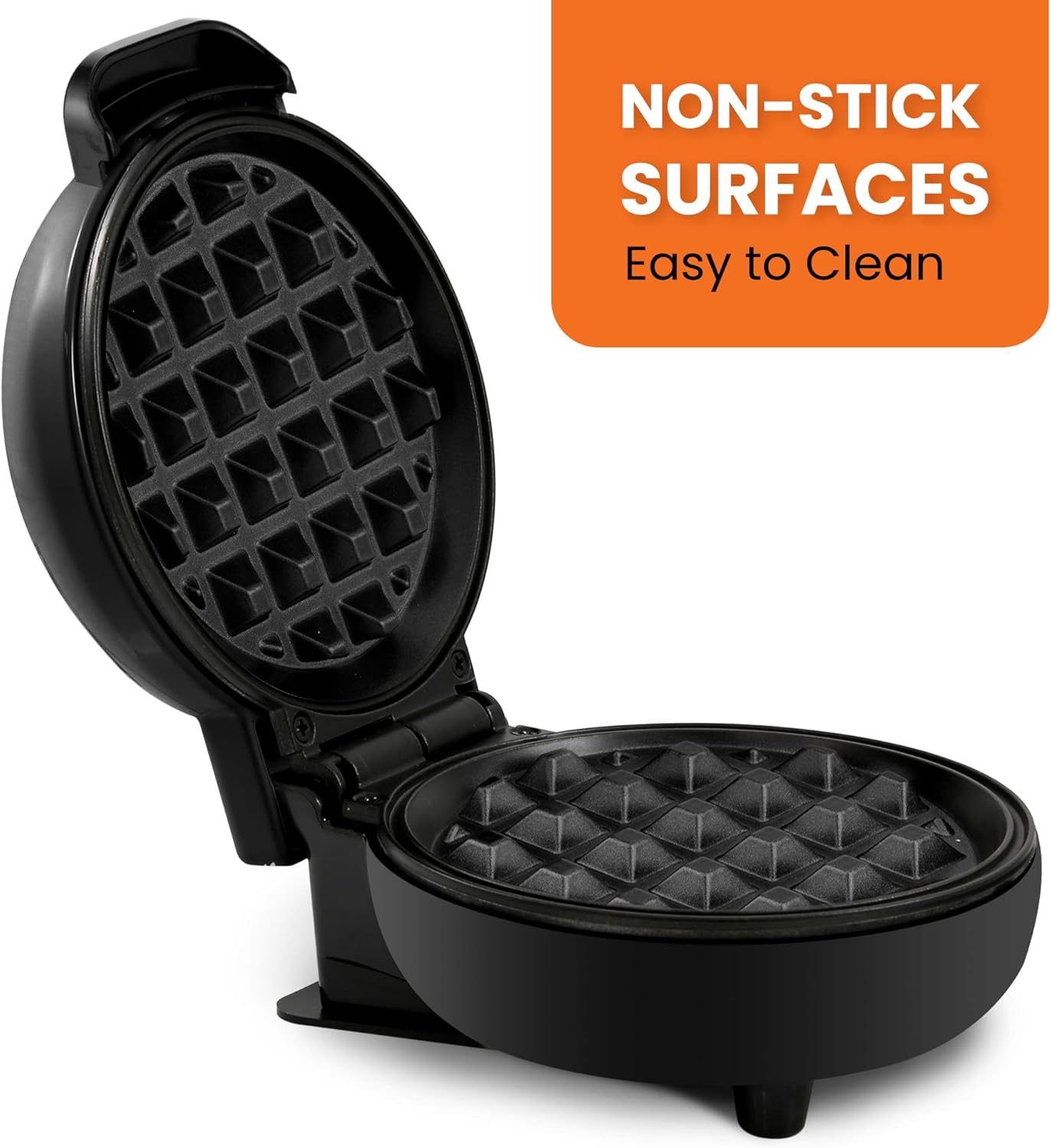 Elite Gourmet EWM015M Electric Nonstick Mini Waffle Maker, Belgian Waffles, Compact Design, Hash Browns, Keto, Snacks, Sandwich, Eggs, Easy to Clean, Mint