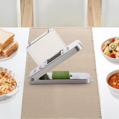 VEVOR Vegetable Chopper, Food Veggie Cutter with 3 Stainless Steel Blades, Onion Slicer with Container, Salad Potato Dicer Kitchen Gadgets & Essentials Home Appliances Tools for Easy DIY, Silver