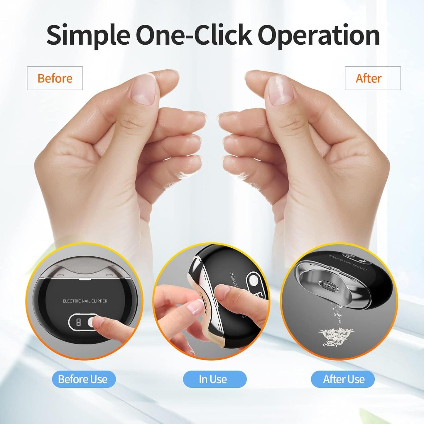 Electric Nail Clipper, 3 Speeds-USB Rechargeable Automatic Nail Clipper with LCD Digital Display, Safety Fingernail Clippers, Gift for Kids-Seniors and Adult