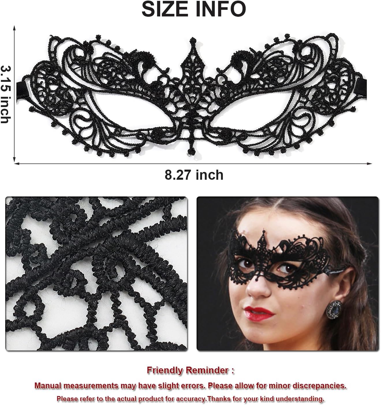 MYMENU Masquerade Mask for Women Venetian Lace Eye Masks For Party Prom Ball Costume Mardi Gras Party Supply