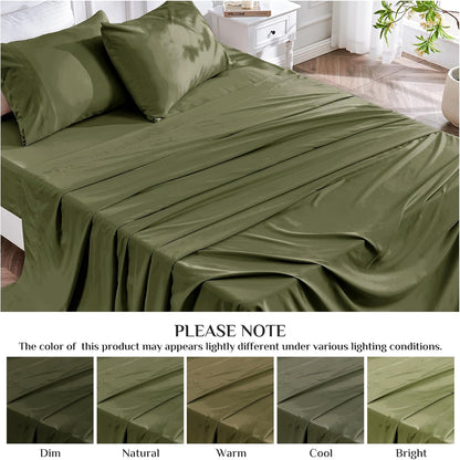 JOLLYVOGUE Queen Size Bed Sheet Set - 4 Piece Bed Sheets Set with Deep Pocket - Soft Breathable & Cooling - Resists Shrinkage & Fading Draps Queen - Easy Care (Dark Grey)