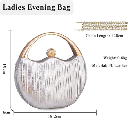CORIOS Women Clutch Bag Glitter Evening Bag Bridal Wedding Purse Elegant Shoulder Bag