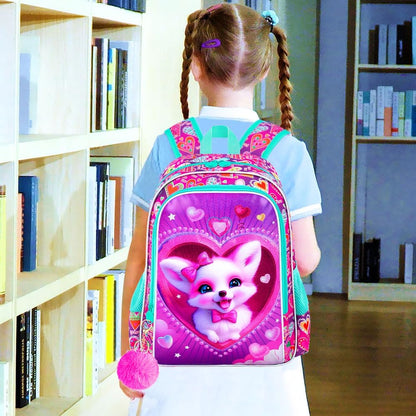 3pcs Backpack for Boys and Girls, 16” Kids Kindergarten Bookbag with Lunch Box, Cute Elementary Backpacks for Boy Girl