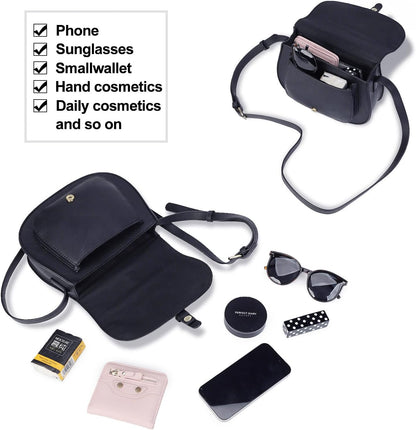 Crossbody Bags for Women Small Over the Shoulder Saddle Purses and Boho Cross body Handbags,Vegan Leather