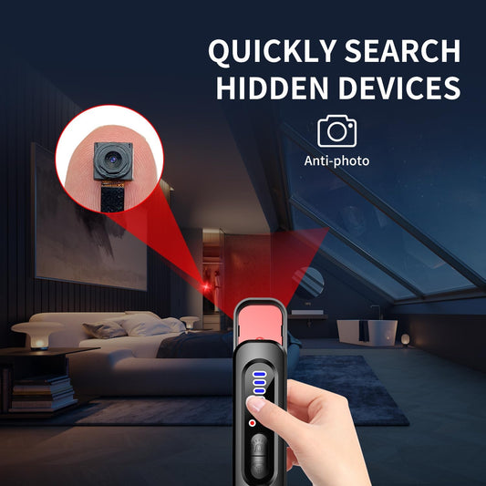 Hidden Camera Detector - Anti Spy/Car GPS Tracker/RF Signal/Bug Sweeper/Hidden Devices/Listening Device Detector - Portable Bug Finder for Office Car Hotel Travel Indoor Outdoor Use - PuriLite