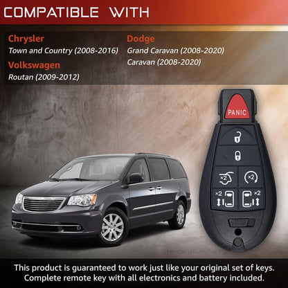 StandardAutoPart Premium Replacement Car Keyless Entry Remote for Grand Caravan Journey Durango Ram Town and Country 300 M3N5WY783X IYZ-C01C (2 Button)