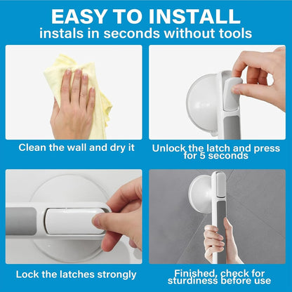KINFAVOU Grab Bars for Bathtubs and Showers, 2 Pack Shower Handle 12.5 Inch Strong Suction Shower Bar, Grab Bars for Elderly for Wall, Shower Grab Bars for Seniors