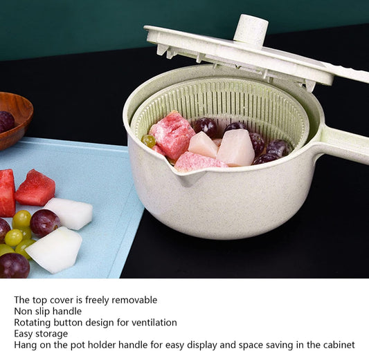 Salad Spinner Best Rated Fruit and Vegetable Washing Machine Salad Spinners Best Rated Small Salad Spinner BPA Free Multipurpose Vegetable Washer with Handle and Drain Basket for Home Kitchen - PuriLite