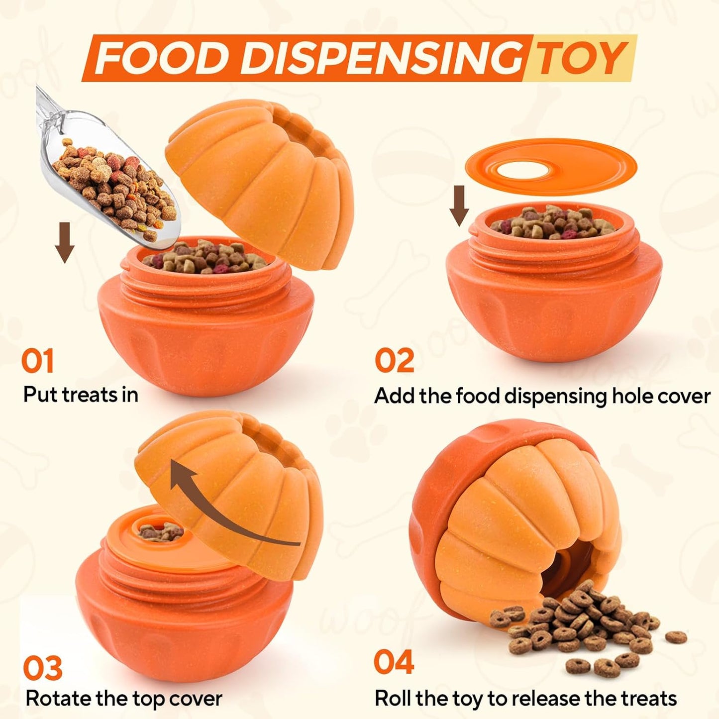 LIFLIX 3 in 1 Frozen Treat Ball, Durable Enrichment Dog Toys, Nylon Chew Toys for Small Medium Large Dogs, Treat Dispensing Dog Toys to Keep Them Busy