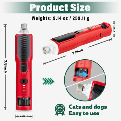 CATPICK 2-in-1 Cat Nail Clippers & Dog Nail Clippers Trimmers for Large Medium Small Dogs Cats Claw Trimmer Quick Sensor and Safety Guard USB Rechargeable with 2 LED Lights Dogs Nail Trimmer