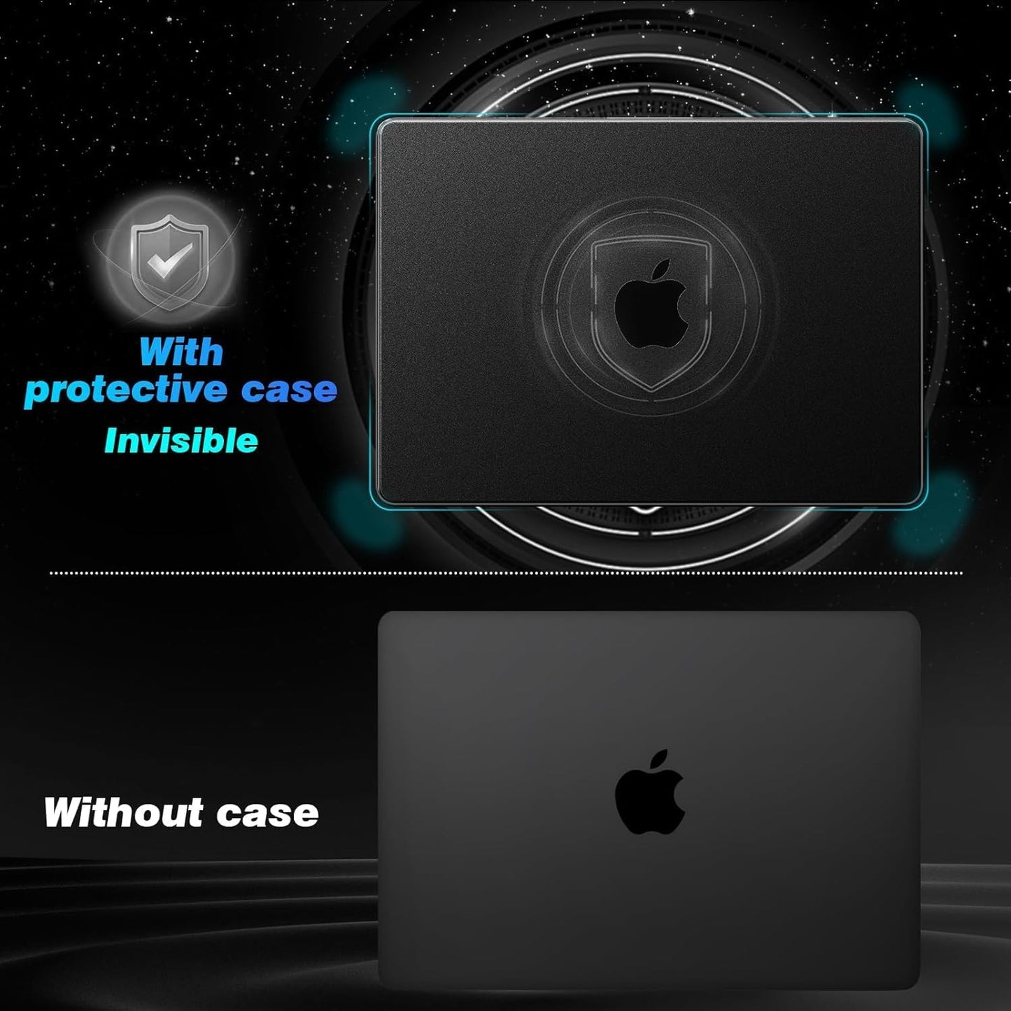 EooCoo Case Compatible with MacBook Air 13 inch M4 M3 M2 2025-2022 A3240 A3113 A2681, 13.6" Hard Case Cover & TPU Keyboard Skin & Screen Protector for Laptop Air 13.6 inch - Crystal Clear