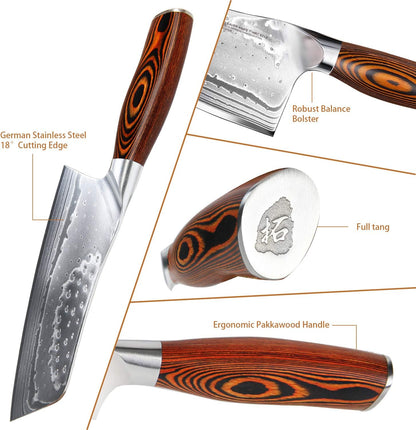 TUO Boning Knife - Razor Sharp Fillet Knife - High Carbon German Stainless Steel Kitchen Cutlery - Pakkawood Handle - Luxurious Gift Box Included - 7 inch - Fiery Phoenix Series