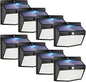 Solar Lights Outdoor, [ 8 Pack/138LED ] Solar Motion Sensor Light Outdoor with 3 Lighting Modes Wireless Waterproof Solar Wall Lights Solar Security Lights for Fence Yard Garden Deck Garage