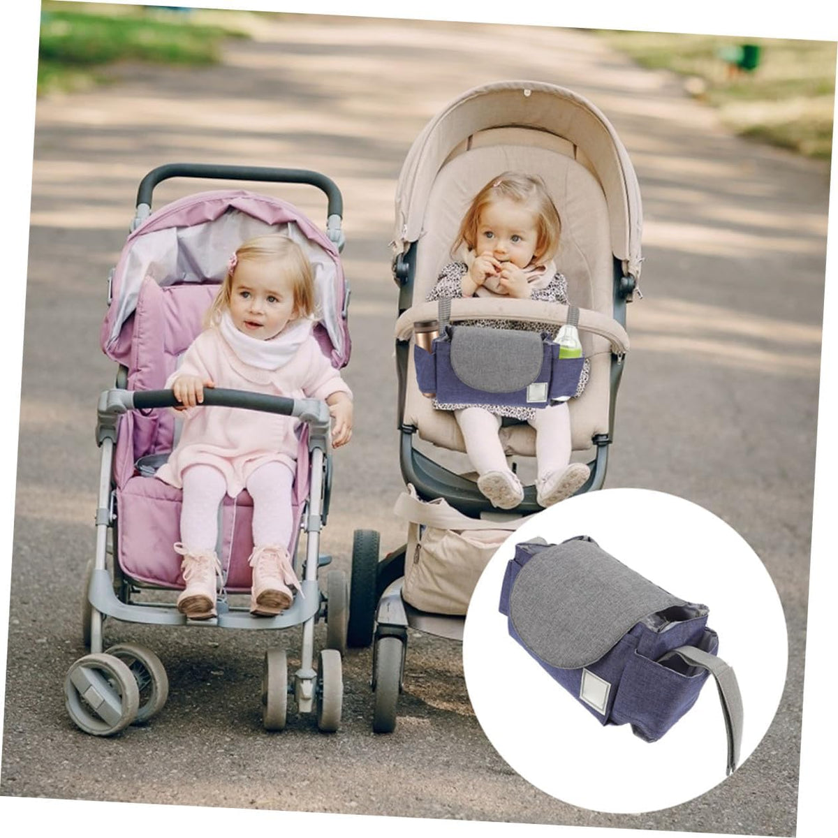 Yardwe 2pcs Diaper Pouch Stroller Hanging Organizer Storage Pouch for Supplies